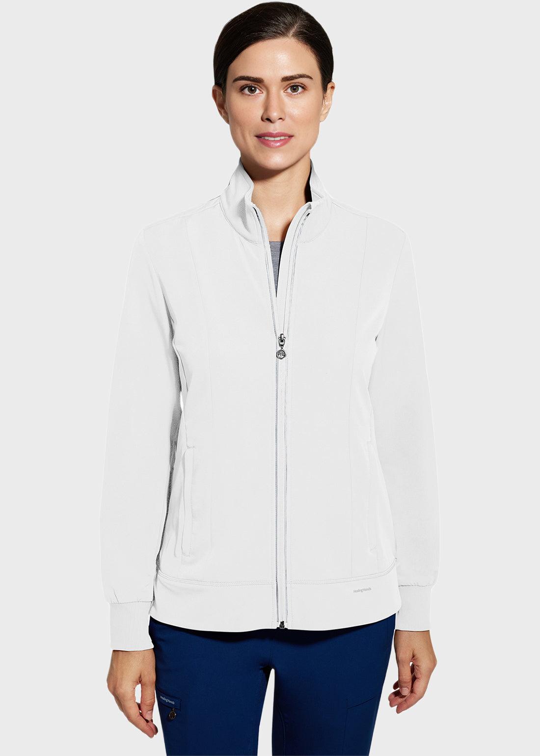 【ホワイト】全方向ストレッチ ベロアジャカードブルゾン <LADIES LINE> (LADIES) Women's Namaste Yoga Jacket | Terracotta Rose UPF 50+