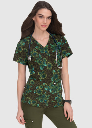 koi Next Gen Early Energy Women's 2-Pocket Print Scrub Top