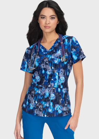 Koi 1029PR Next Gen Early Energy 2-Pocket Print Scrub Top Women