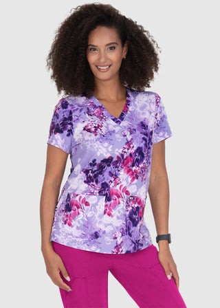 Koi Next Gen Early Energy Women's 2-Pocket Print Scrub Top
