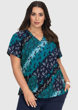 Koi Next Gen Early Energy Women's 2-Pocket Print Scrub Top