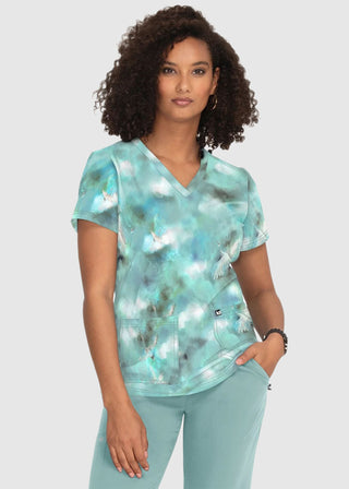 Koi Next Gen Early Energy Women's 2-Pocket Print Scrub Top