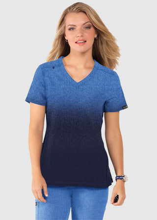 Koi Basics Women's Galaxy Navy Print Cali Top