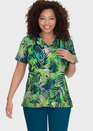 Planet koi Isla Women's 2-Pocket Print Scrub Top