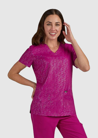 Koi Lite Women's Iridescent Azalea Pink Velora Top