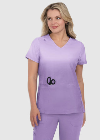 Koi Lite Reclaim Women's Heather Lavender Ombre Ombre Print Top