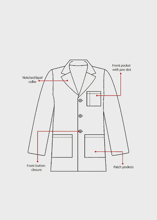 HeedFit Unisex 31 Inches Three Pockets 31 Inches Lab Coat