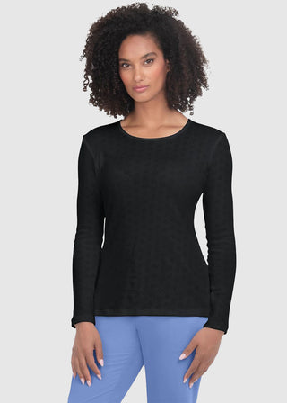 Koi Essentials Rohan Women's Heart Pointelle Long Sleeve Underscrub
