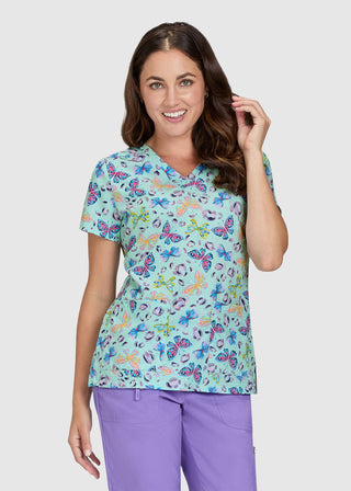 Koi Artists Series Rosalie Women's Fashionflies Print Scrub Top
