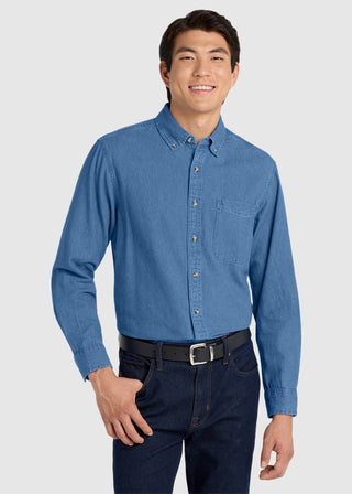 Port Authority Long Sleeve Denim Shirt. S600