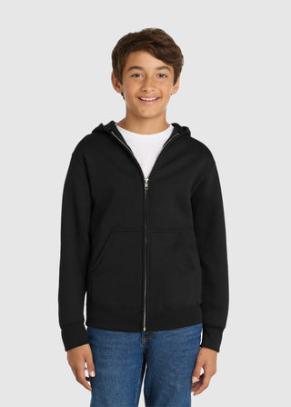 Port & Company Youth Core Fleece Full-Zip Hooded Sweatshirt