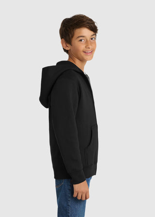 Port & Company Youth Core Fleece Full-Zip Hooded Sweatshirt