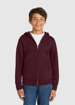 Port & Company Youth Core Fleece Full-Zip Hooded Sweatshirt