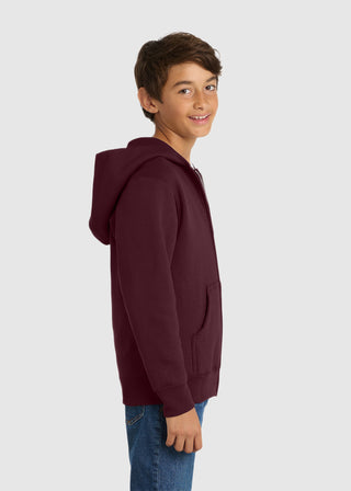Port & Company Youth Core Fleece Full-Zip Hooded Sweatshirt