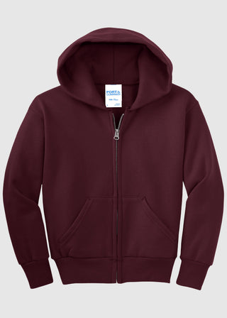 Port & Company Youth Core Fleece Full-Zip Hooded Sweatshirt