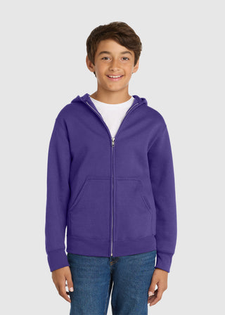 Port & Company Youth Core Fleece Full-Zip Hooded Sweatshirt