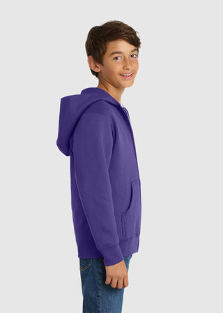 Port & Company Youth Core Fleece Full-Zip Hooded Sweatshirt