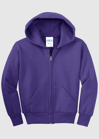 Port & Company Youth Core Fleece Full-Zip Hooded Sweatshirt