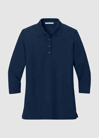 Port Authority Ladies Silk Touch Three Quarter Sleeve Polo