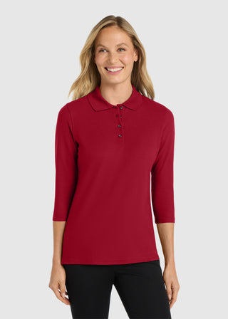 Port Authority Ladies Silk Touch Three Quarter Sleeve Polo