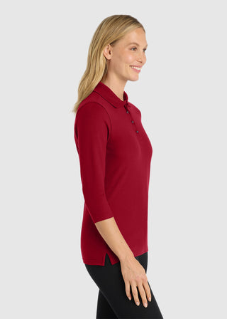 Port Authority Ladies Silk Touch Three Quarter Sleeve Polo