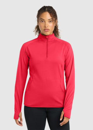 Sport-Tek  Ladies Sport Wick  Stretch Half Zip Pullover