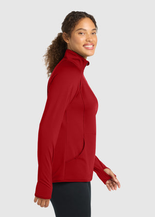 Sport-Tek  Ladies Sport Wick  Stretch Half Zip Pullover