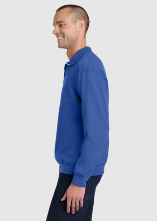 JERZEES NuBlend Men Quarter Zip Cadet Collar Sweatshirt