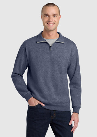 JERZEES NuBlend Men Quarter Zip Cadet Collar Sweatshirt