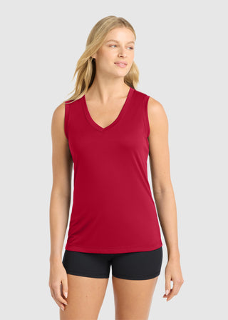 SportTek Ladies Sleeveless PosiCharge Competitor V Neck Tee