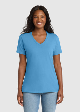 Port & Company Women's Core Cotton V-Neck Tee