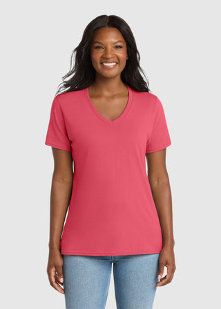 Port & Company Women's Core Cotton V-Neck Tee
