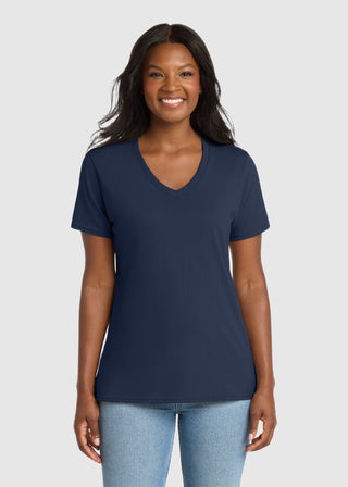 Port & Company Women's Core Cotton V-Neck Tee
