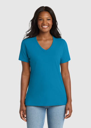 Port & Company Women's Core Cotton V-Neck Tee