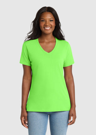 Port & Company Women's Core Cotton V-Neck Tee