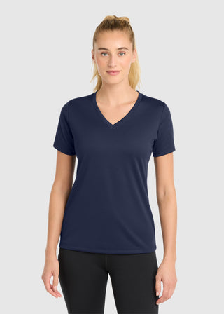 SportTek Women's PosiCharge RacerMesh V Neck Tee