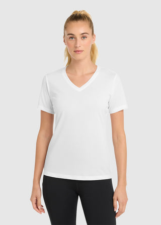 SportTek Women's PosiCharge RacerMesh V Neck Tee