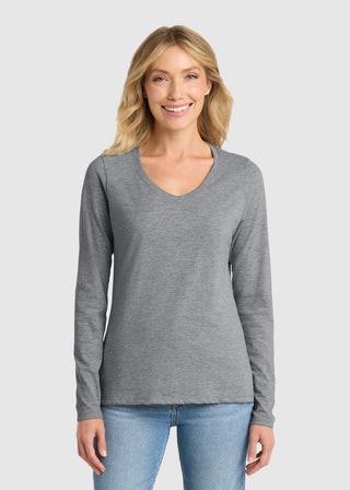 Port & Company Women's Long Sleeve Fan Favorite V-Neck Tee