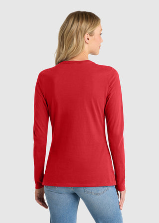 Port & Company Women's Long Sleeve Fan Favorite V-Neck Tee