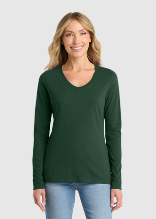 Port & Company Women's Long Sleeve Fan Favorite V-Neck Tee