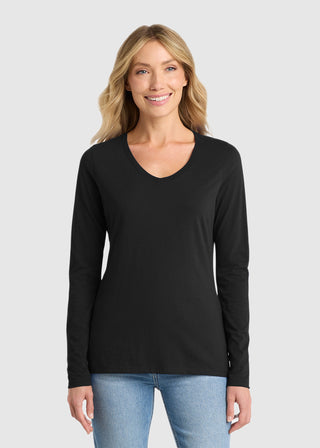 Port & Company Women's Long Sleeve Fan Favorite V-Neck Tee