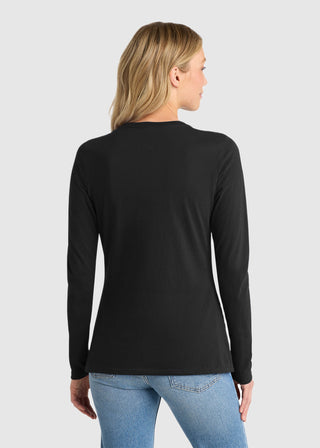 Port & Company Women's Long Sleeve Fan Favorite V-Neck Tee