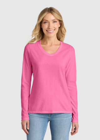 Port & Company Women's Long Sleeve Fan Favorite V-Neck Tee