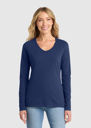 Port & Company Women's Long Sleeve Fan Favorite V-Neck Tee