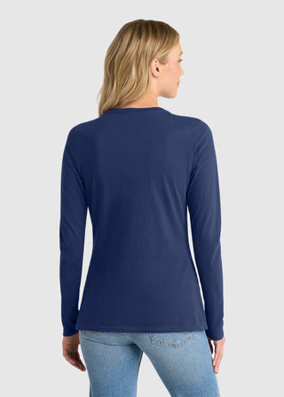 Port & Company Women's Long Sleeve Fan Favorite V-Neck Tee