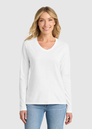 Port & Company Women's Long Sleeve Fan Favorite V-Neck Tee