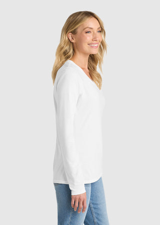 Port & Company Women's Long Sleeve Fan Favorite V-Neck Tee
