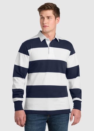SportTek Men Classic Long Sleeve Rugby Polo