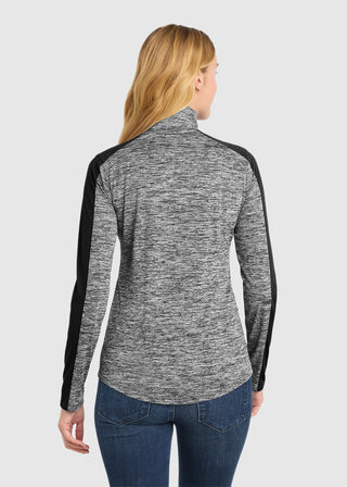 SportTek Women's PosiCharge Electric Heather Colorblock 1 4 Zip Pullover