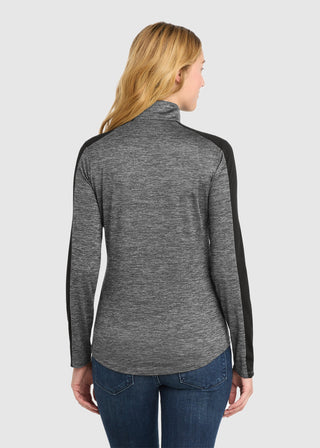 SportTek Women's PosiCharge Electric Heather Colorblock 1 4 Zip Pullover